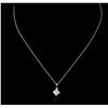 Image 1 : 14KT White Gold 0.35ct Diamond Pendant With Chain