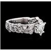 Image 2 : 18KT White Gold 1.12ctw Diamond Ring