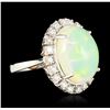 Image 2 : 14KT White Gold 15.88ct Opal and Diamond Ring