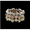 Image 1 : 1.42ctw Diamond Stackable Rings - 14KT Tri Color Gold