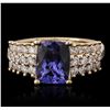 Image 1 : 14KT Yellow Gold 2.47ct Tanzanite and Diamond Ring