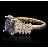 Image 2 : 14KT Yellow Gold 2.47ct Tanzanite and Diamond Ring