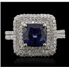 Image 1 : 14KT White Gold 2.90ct Sapphire and Diamond Ring