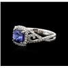Image 2 : 14KT White Gold 1.62ct Tanzanite and Diamond Ring