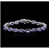 Image 1 : 14KT White Gold 13.40ctw Tanzanite and Diamond Bracelet