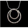 Image 1 : 14KT White Gold 1.12ctw Diamond Pendant With Chain