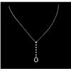 Image 2 : 18KT White Gold 0.65ctw Diamond Pendant With Chain