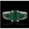 Image 1 : 14KT White Gold 2.42ctw Emerald Ring