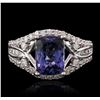 Image 1 : 14KT White Gold 2.53ct Tanzanite and Diamond Ring