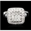 Image 1 : 14KT White Gold 1.55ctw Diamond Ring