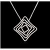 Image 2 : 0.97ctw Diamond Pendant With Chain - 14KT White Gold
