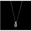 Image 2 : 14KT Two-Tone Gold 6.58ct Tanzanite and Diamond Pendant With Chain