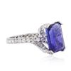 Image 2 : 14KT White Gold 5.67ct Tanzanite and Diamond Ring