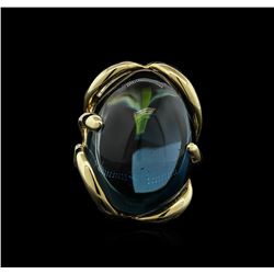 40.82ct London Blue Topaz Ring - 14KT Yellow Gold