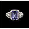 Image 1 : 1.98ct Tanzanite and Diamond Ring - 14KT White Gold
