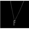 Image 2 : 14KT White Gold 0.15ctw Diamond Pendant With Chain