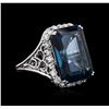 Image 2 : 14KT White Gold 31.13ct Topaz and Diamond Ring