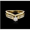 Image 1 : 14KT Yellow Gold 0.34ctw Diamond Wedding Ring Set