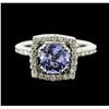 Image 1 : 14KT White Gold 2.43ct Tanzanite and Diamond Ring