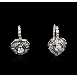 14KT White Gold 1.00ctw Diamond Earrings