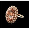 Image 2 : 14KT Rose Gold 13.02ct Morganite and Diamond Ring