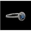 Image 2 : 0.90ctw Blue Diamond Ring - 14KT White Gold