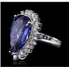 Image 2 : 14KT White Gold GIA Certified 8.92ct Tanzanite and Diamond Ring