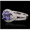 Image 2 : 18KT White Gold 2.55ct Tanzanite and Diamond Ring