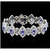 Image 1 : 14KT White Gold 7.92ctw Tanzanite and Diamond Bracelet
