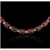 Image 2 : 14KT Yellow Gold 52.66ctw Ruby and Diamond Necklace