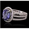 Image 2 : 14KT White Gold 2.60ct Tanzanite and Diamond Ring