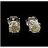 Image 1 : 14KT White Gold 1.23ctw Diamond Stud Earrings