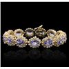 Image 1 : 14KT Yellow Gold 9.45ctw Tanzanite and Diamond Bracelet