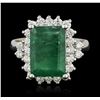Image 1 : 14KT White Gold 5.13ct Emerald and Diamond Ring