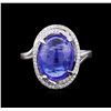 Image 1 : 18KT White Gold 7.39ct Tanzanite and Diamond Ring