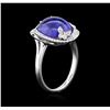 Image 3 : 18KT White Gold 7.39ct Tanzanite and Diamond Ring