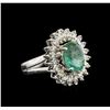 Image 2 : 2.80ct Emerald and Diamond Ring - 14KT White Gold