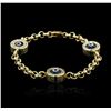Image 1 : 14KT Yellow Gold 0.30ctw Diamond Evil Eye Bracelet