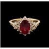 Image 1 : 2.53ct Ruby and Diamond Ring - 14KT Yellow Gold