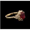 Image 2 : 2.53ct Ruby and Diamond Ring - 14KT Yellow Gold