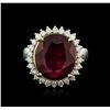 Image 1 : 14KT Two-Tone Gold 8.30ct Ruby and Diamond Ring