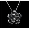 Image 2 : 14KT White Gold 1.44ctw Diamond Pendant and Chain
