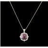 Image 2 : PLATED SILVER 24.03ct Ruby and White Sapphire Pendant With Chain