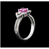 Image 3 : 1.04ct Pink Sapphire and Diamond Ring - 14KT White Gold