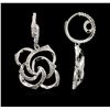 Image 2 : 14KT White Gold 0.99ctw Diamond Earrings