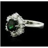 Image 2 : 14KT White Gold 1.49ct Green Tourmaline and Diamond Ring