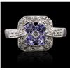 Image 1 : 10KT White Gold Tanzanite and Diamond Ring