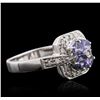 Image 2 : 10KT White Gold Tanzanite and Diamond Ring