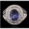 Image 1 : 14KT White Gold 2.46ct Tanzanite and Diamond Ring