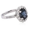 Image 2 : 14KT White Gold 2.96ct Blue Spinel and Diamond Ring